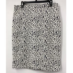 Michael Kors Womens True Navy White Patterned Aline Knee Length Skirt NEW Large